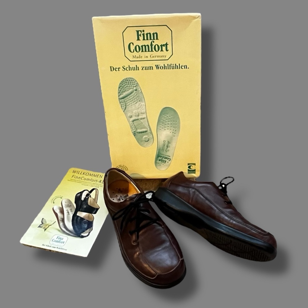 Finn Comfort Acapulco Oxfords Lace Up Leather Arch Support Comfort Brown Us7.5 W
